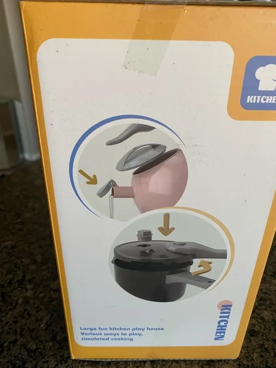 Amazon Blue Play Kitchen Set with Multicolor Food Accessories - Picture 3 of 4